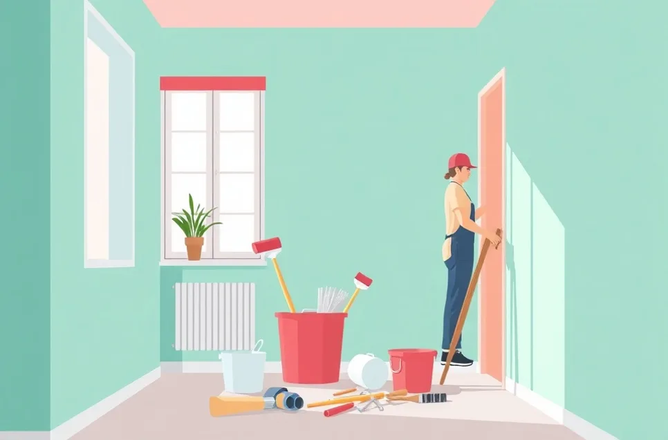 Intérieur rénové après travaux de peinture à Brignais